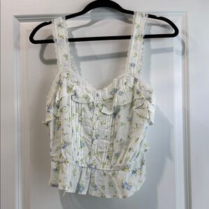 Floral Ruffle Lace Women's Blouse